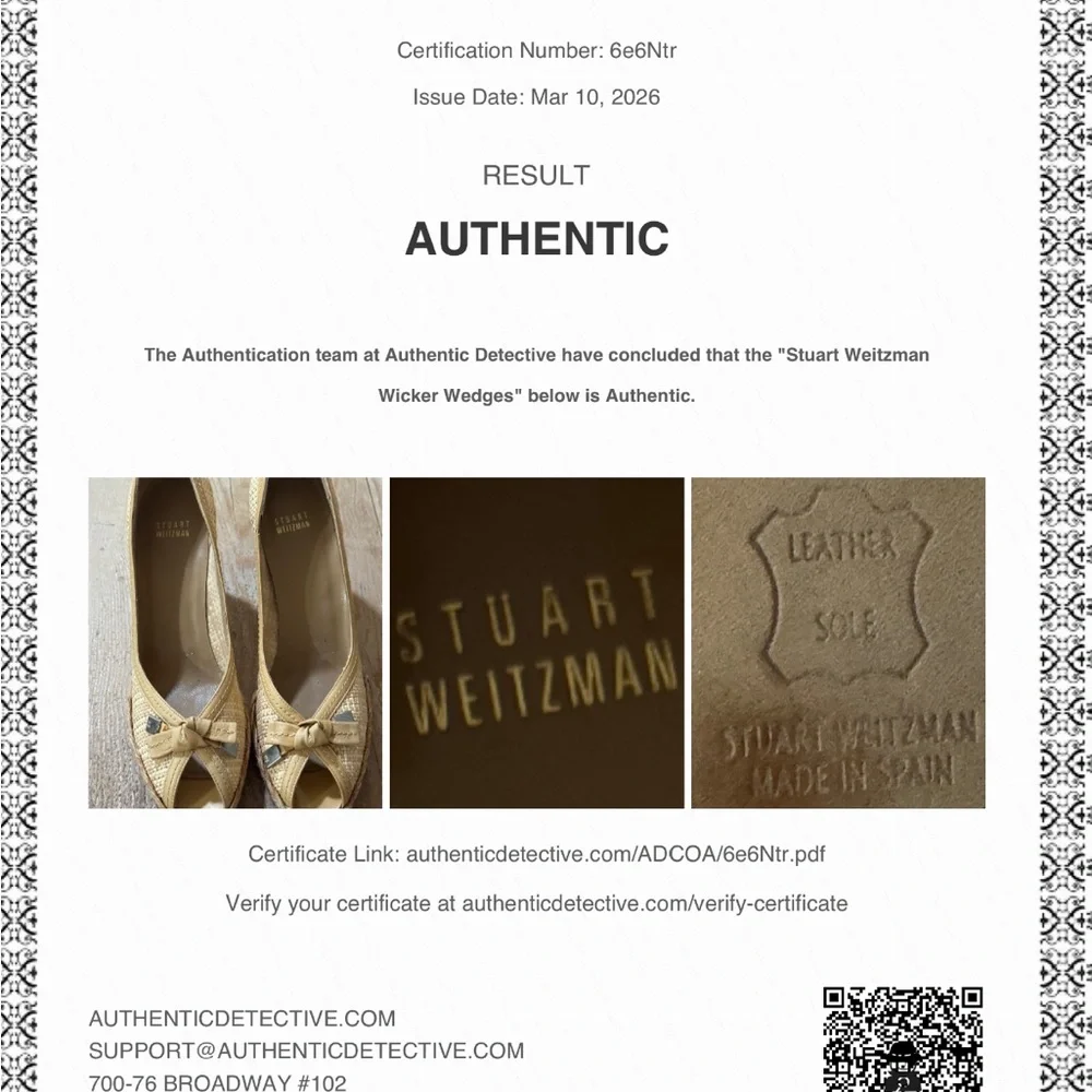 Stuart Weitzman Tan Woven Espadrille Wedge Pumps with Bow - Picture 7 of 7